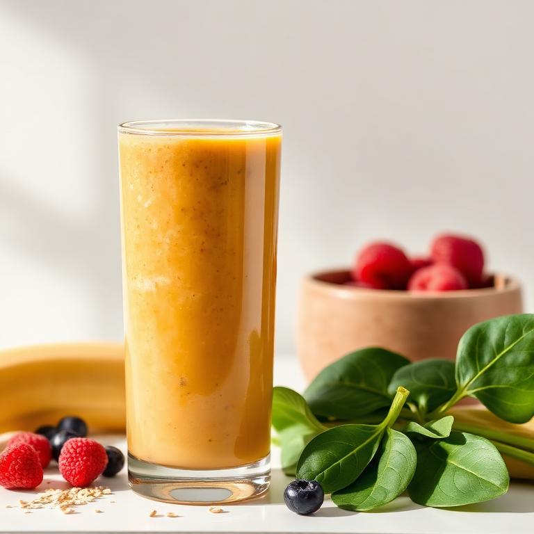 Glass of Energizer non-dairy smoothie